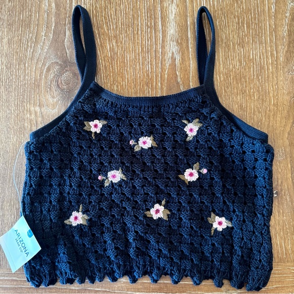 NWT black crocheted AJC lined crop top S - Picture 6 of 9